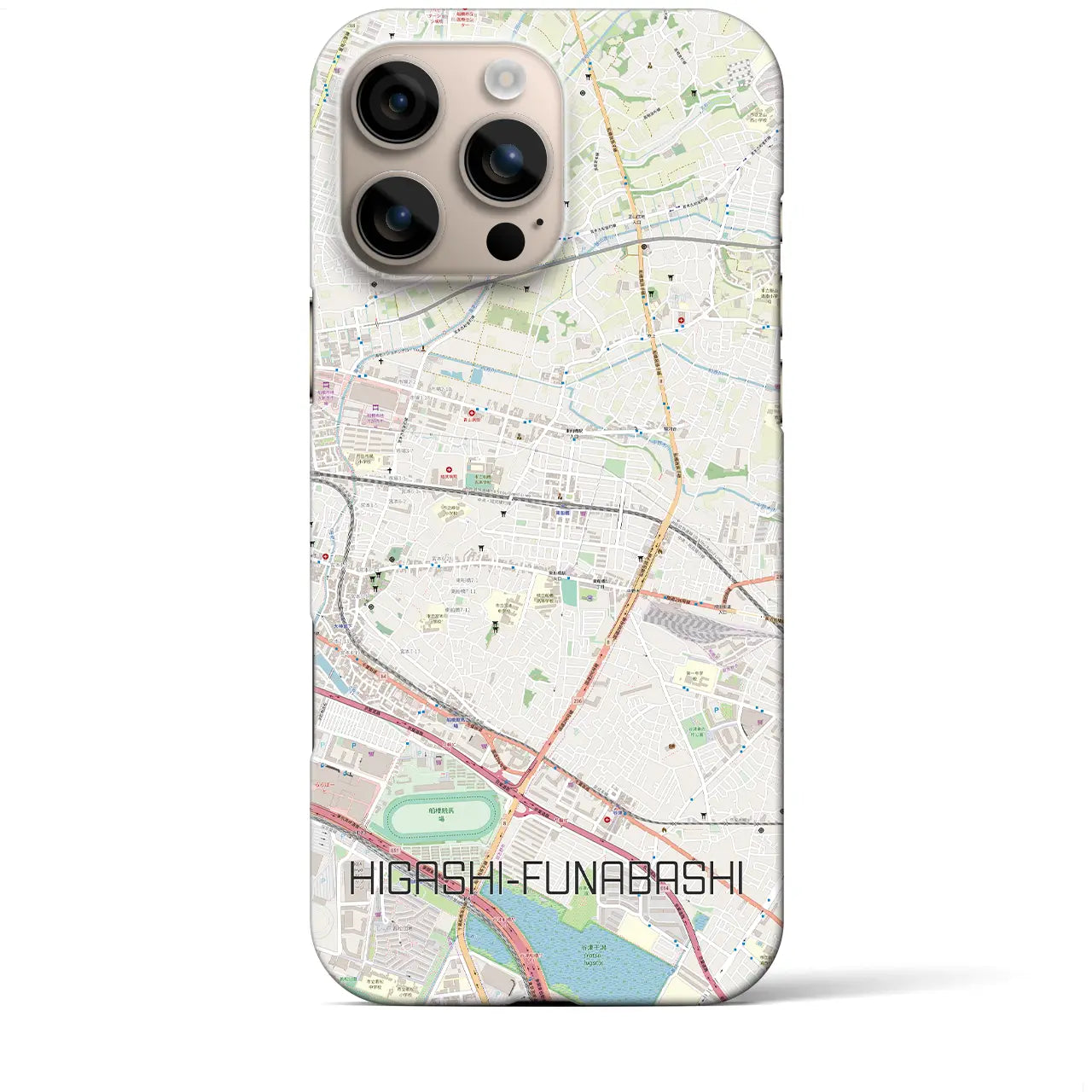 【東船橋(千葉県)】地図柄iPhoneケース(バックカバータイプ)