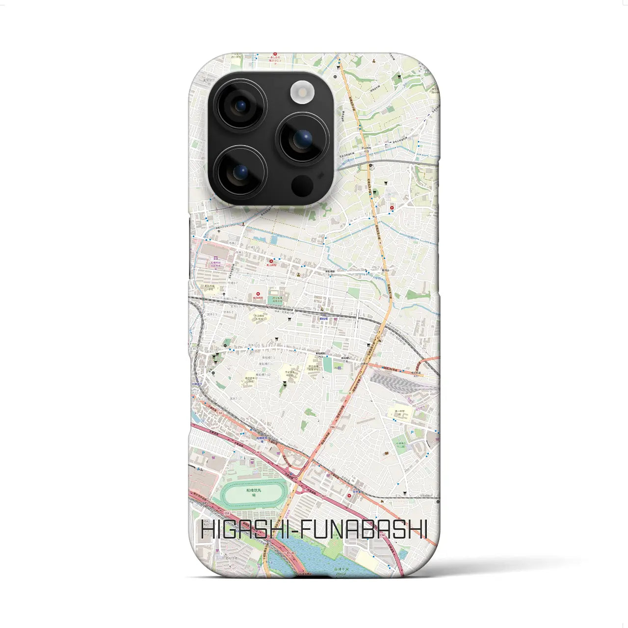 【東船橋(千葉県)】地図柄iPhoneケース(バックカバータイプ)