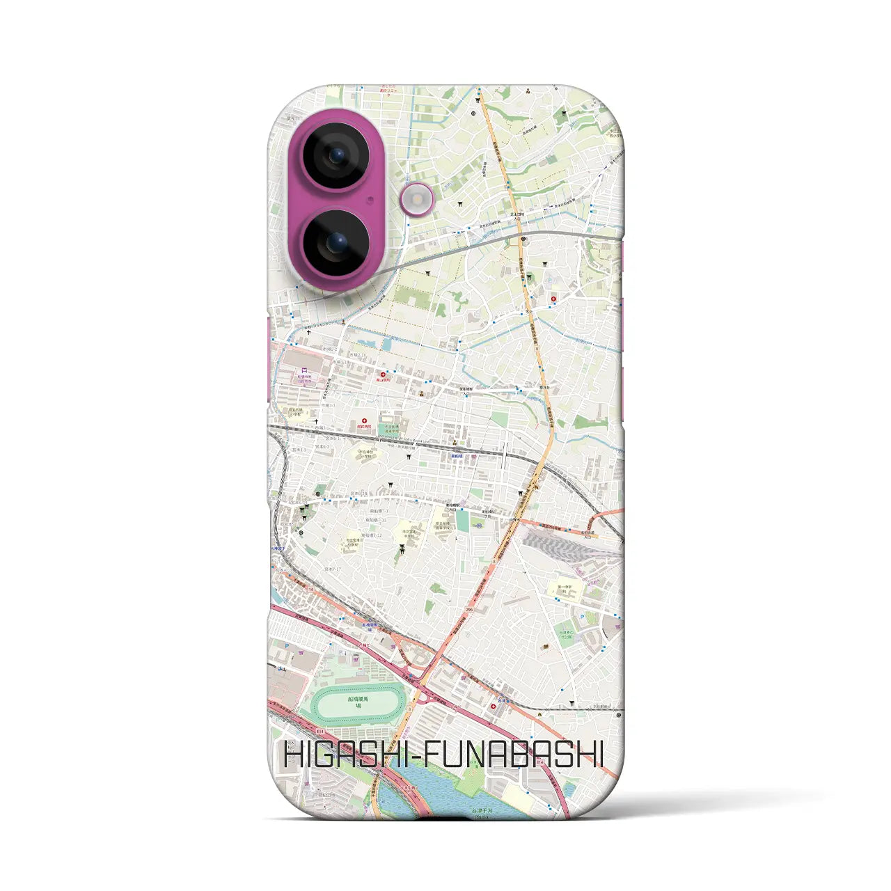 【東船橋(千葉県)】地図柄iPhoneケース(バックカバータイプ)