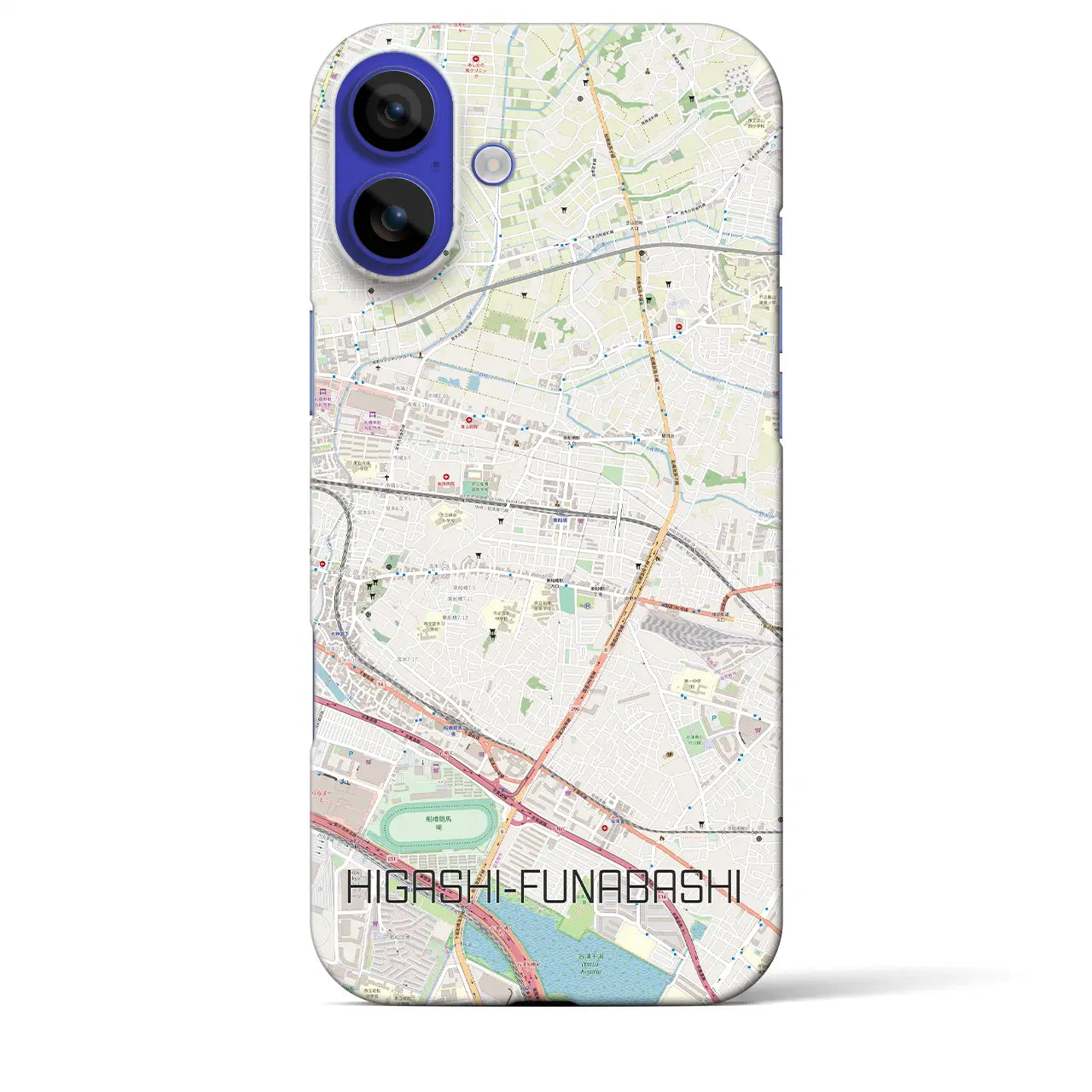 【東船橋(千葉県)】地図柄iPhoneケース(バックカバータイプ)ナチュラル・iPhone 16 Pro Max 用