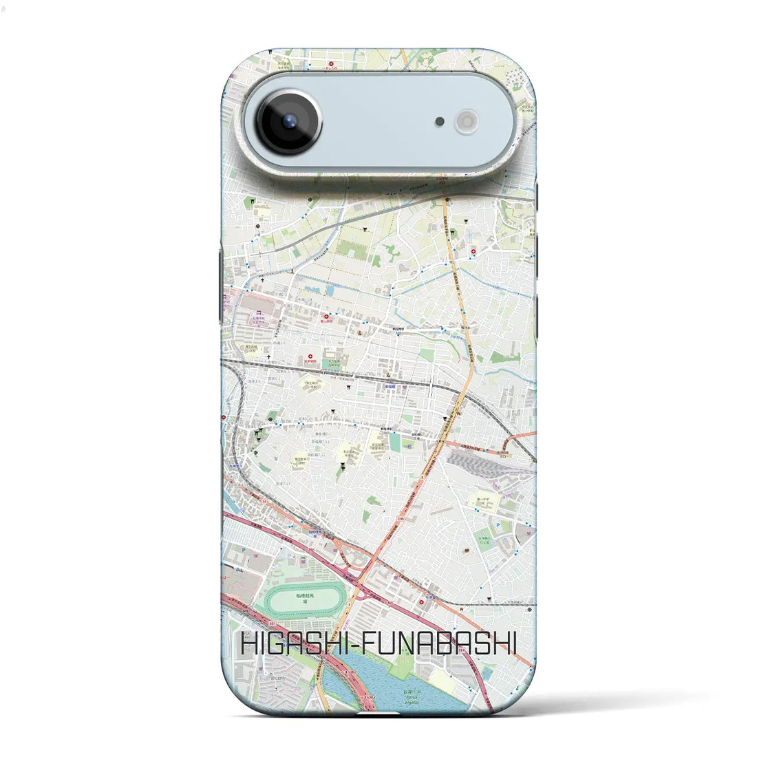 【東船橋(千葉県)】地図柄iPhoneケース(バックカバータイプ)ナチュラル・iPhone 17 Pro Max 用