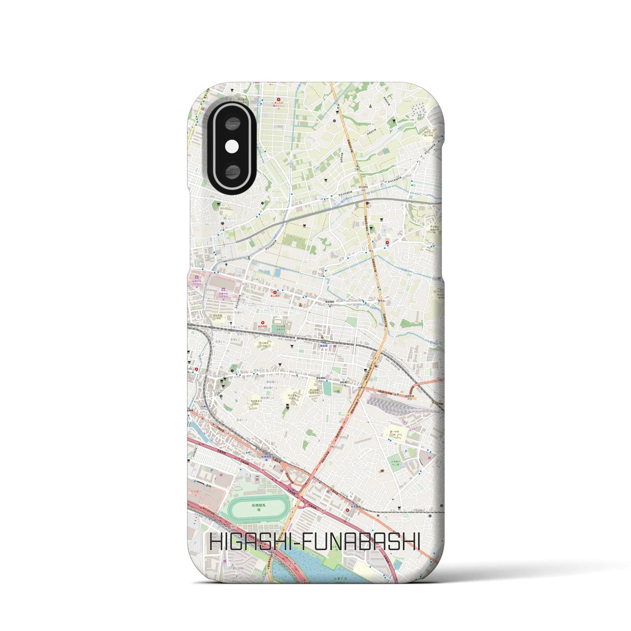 【東船橋(千葉県)】地図柄iPhoneケース(バックカバータイプ)