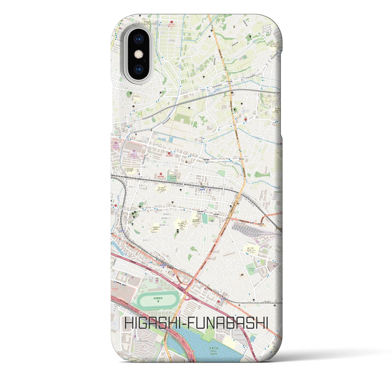 【東船橋(千葉県)】地図柄iPhoneケース(バックカバータイプ)