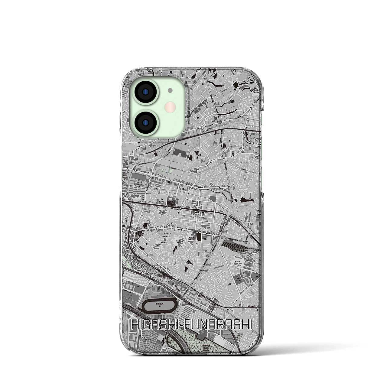 【東船橋(千葉県)】地図柄iPhoneケース(クリアタイプ)