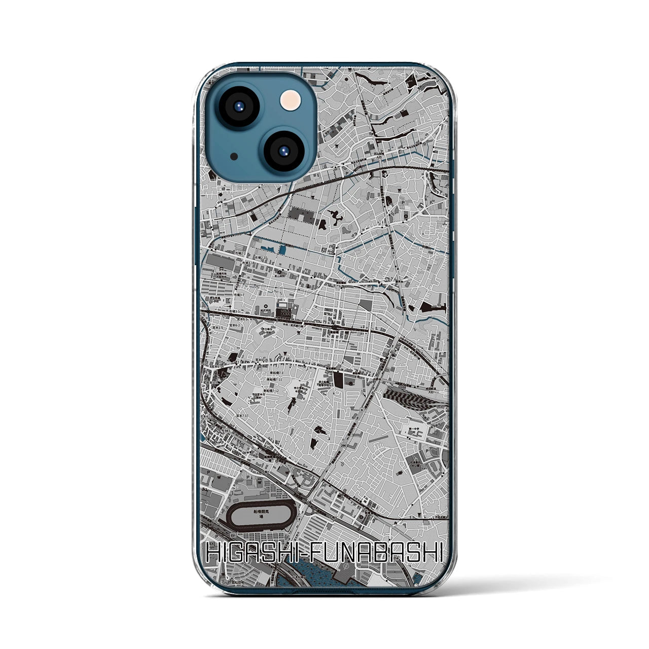 【東船橋(千葉県)】地図柄iPhoneケース(クリアタイプ)