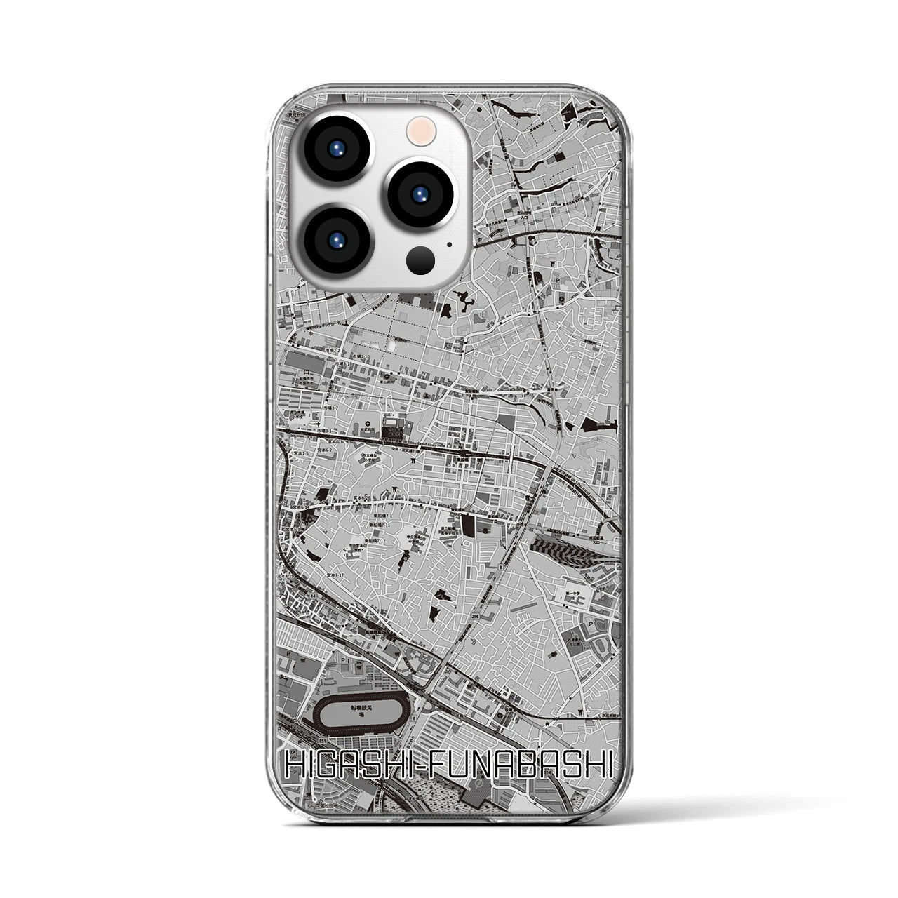 【東船橋(千葉県)】地図柄iPhoneケース(クリアタイプ)