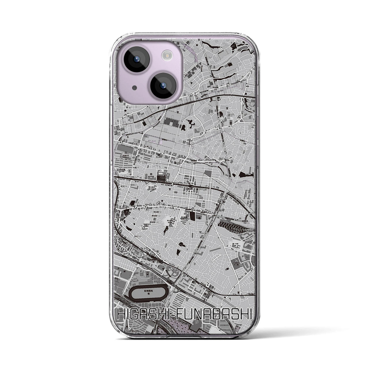 【東船橋(千葉県)】地図柄iPhoneケース(クリアタイプ)