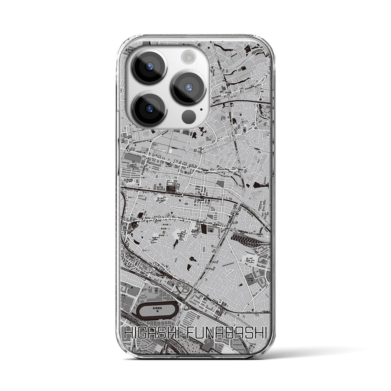 【東船橋(千葉県)】地図柄iPhoneケース(クリアタイプ)