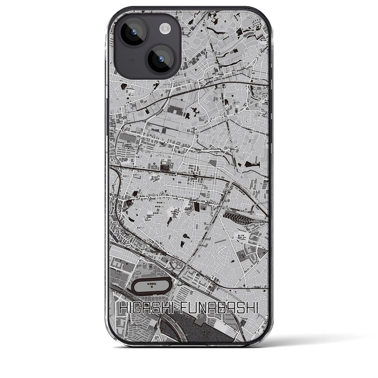 【東船橋(千葉県)】地図柄iPhoneケース(クリアタイプ)