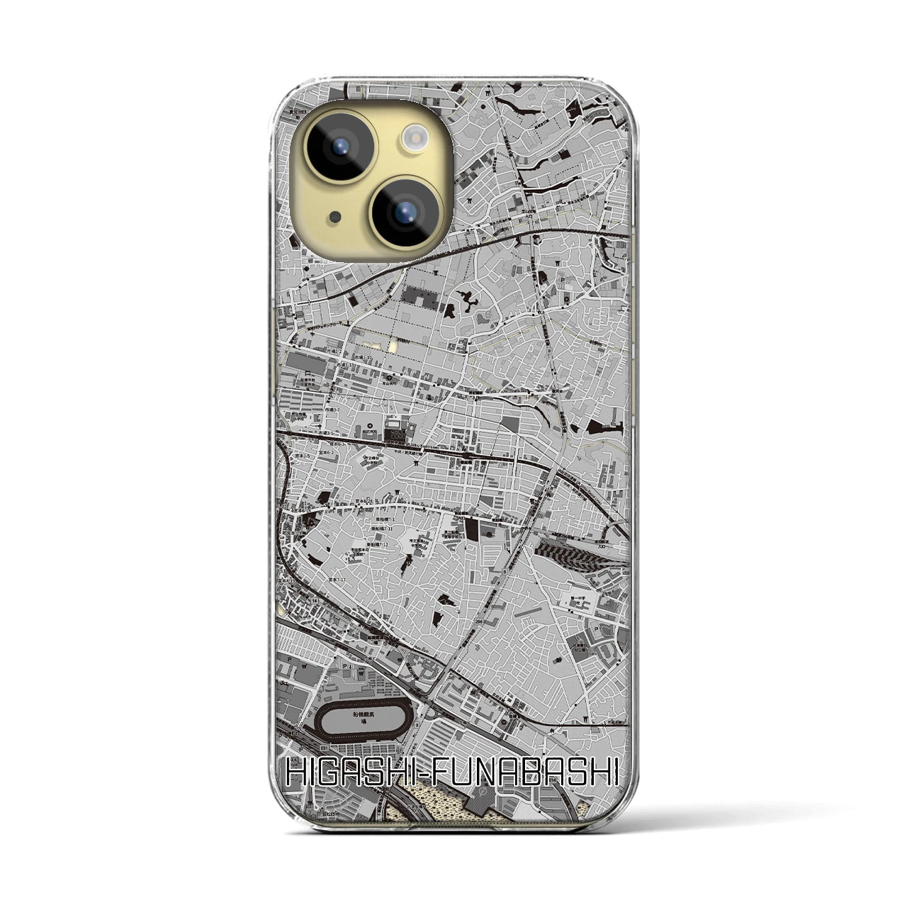【東船橋(千葉県)】地図柄iPhoneケース(クリアタイプ)