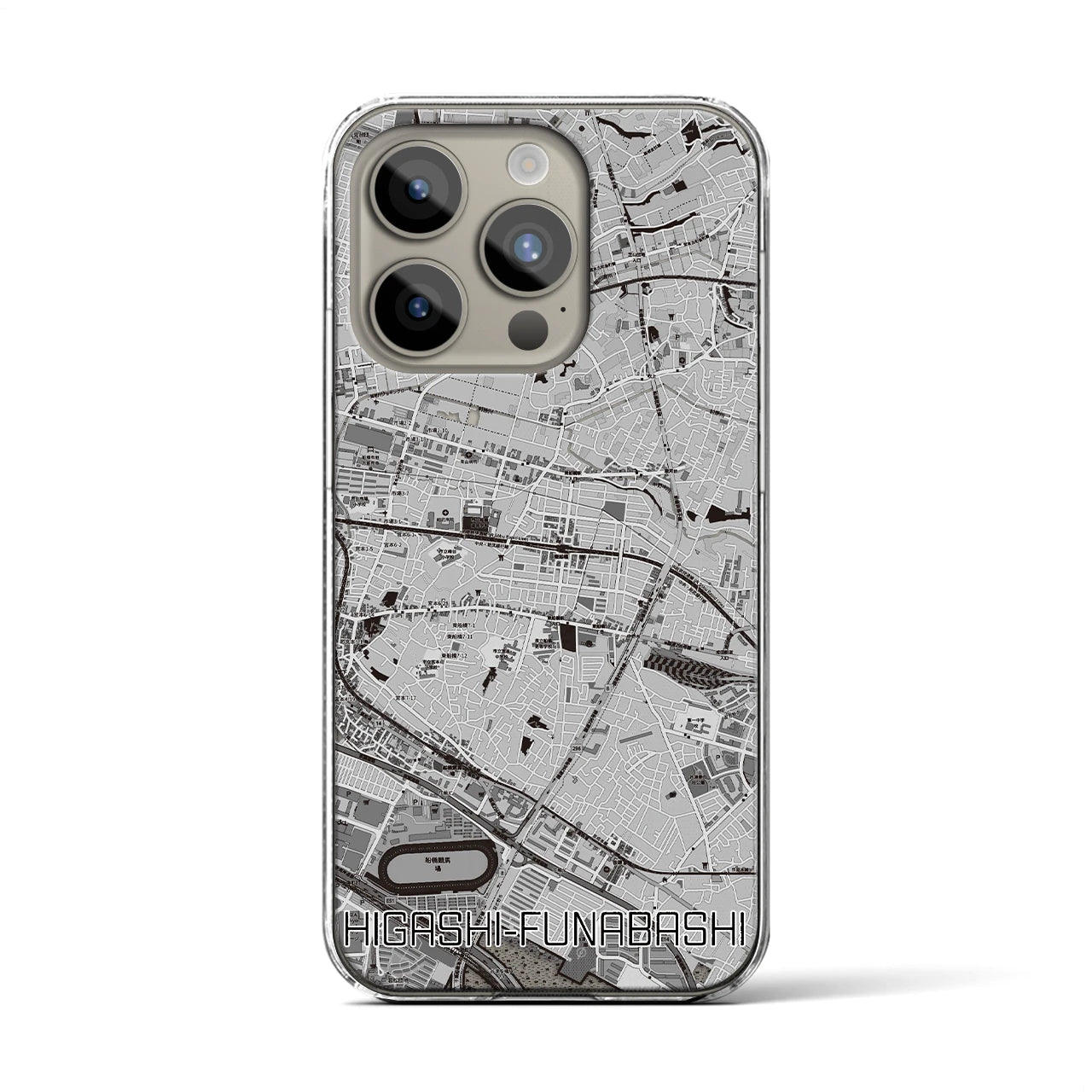【東船橋(千葉県)】地図柄iPhoneケース(クリアタイプ)