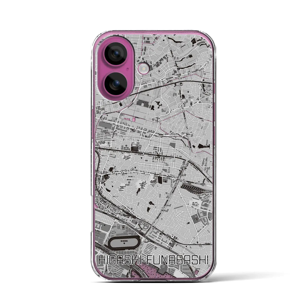 【東船橋(千葉県)】地図柄iPhoneケース(クリアタイプ)