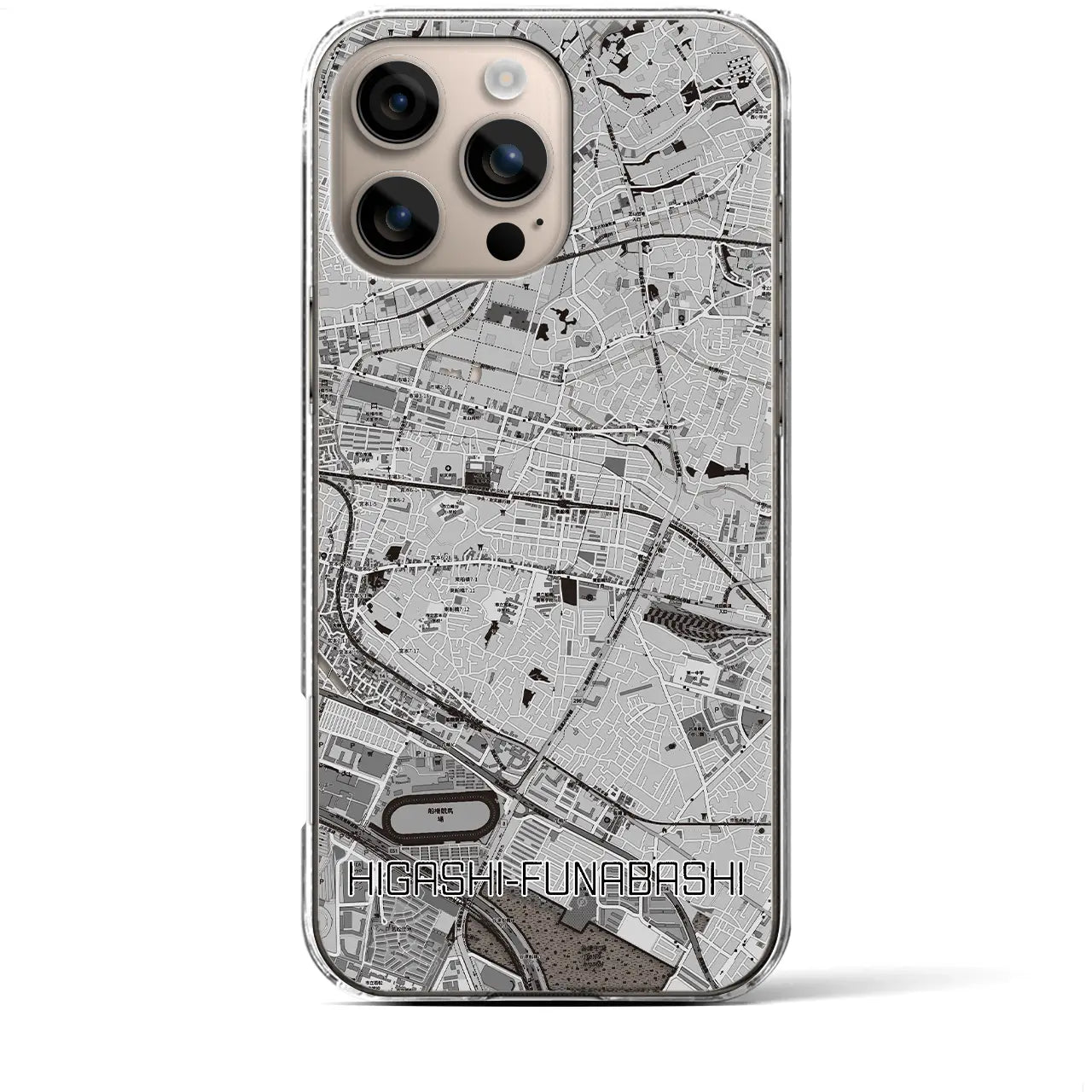 【東船橋(千葉県)】地図柄iPhoneケース(クリアタイプ)