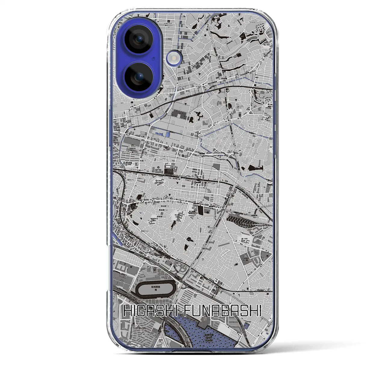 【東船橋(千葉県)】地図柄iPhoneケース(クリアタイプ)