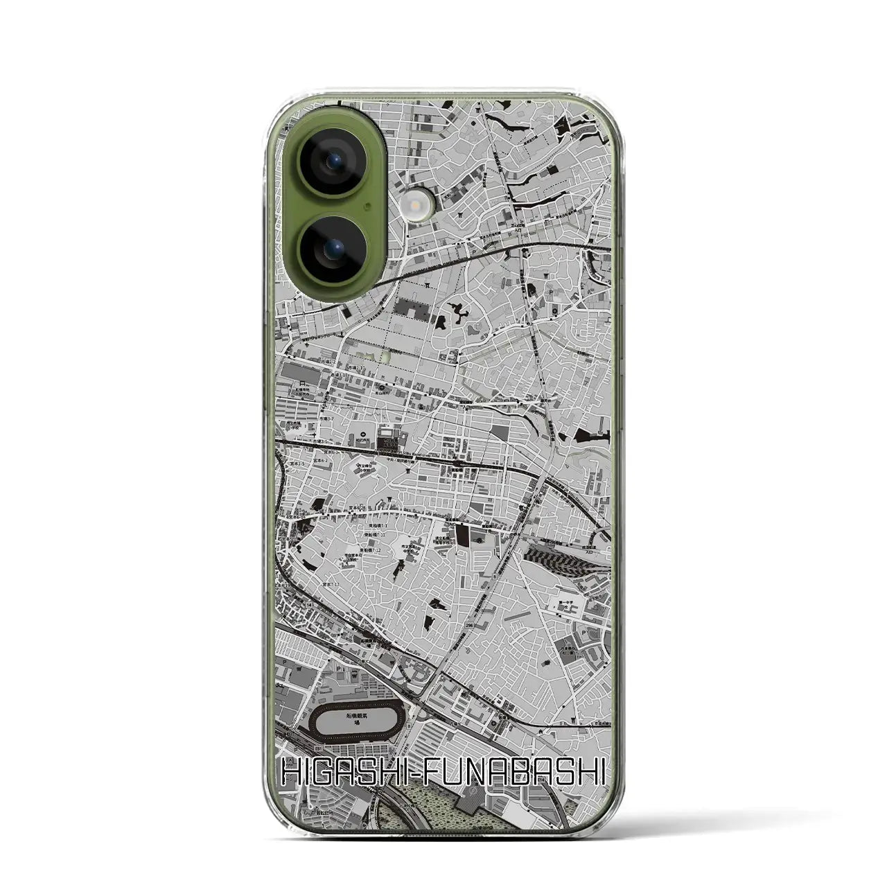 【東船橋(千葉県)】地図柄iPhoneケース(クリアタイプ)