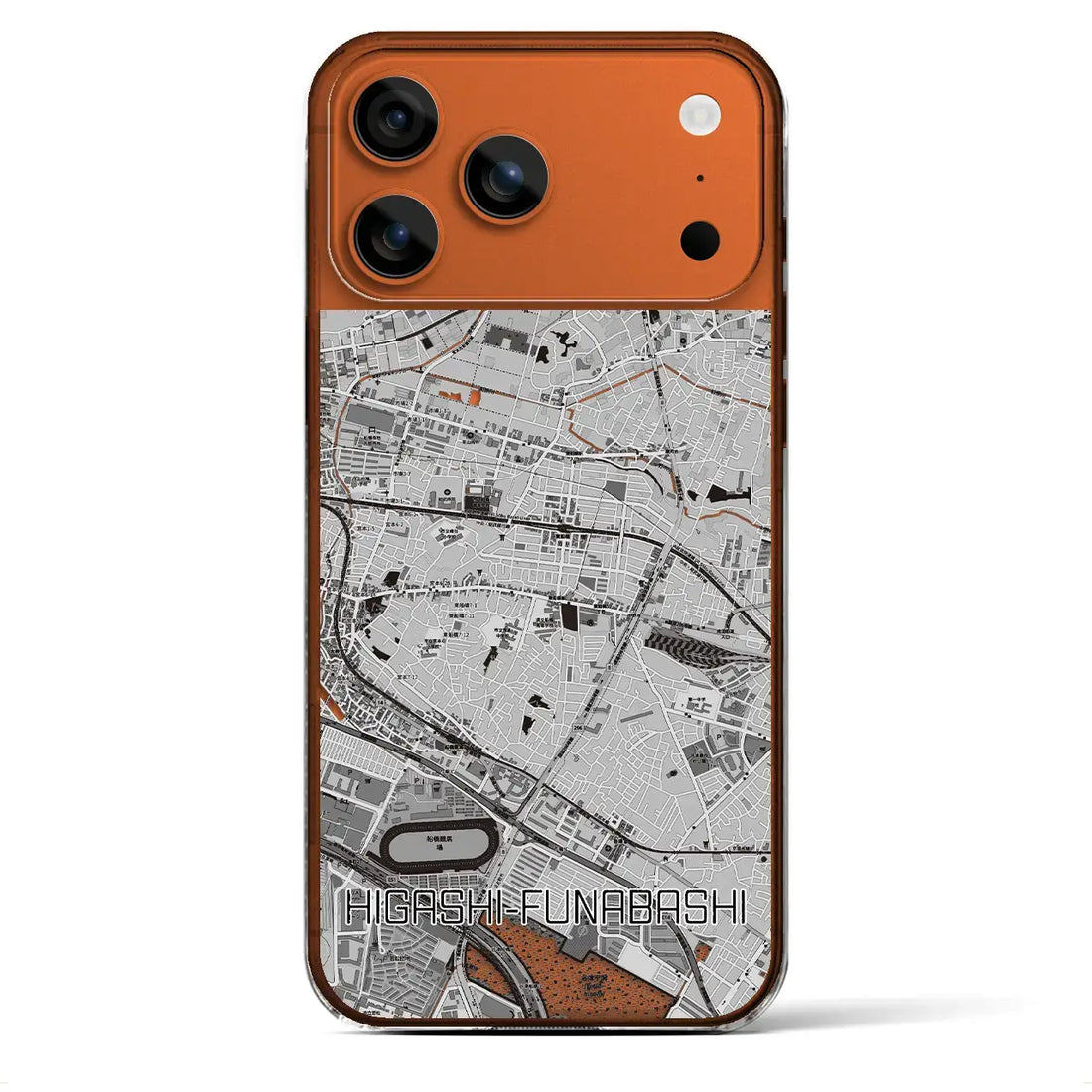 【東船橋(千葉県)】地図柄iPhoneケース(クリアタイプ)