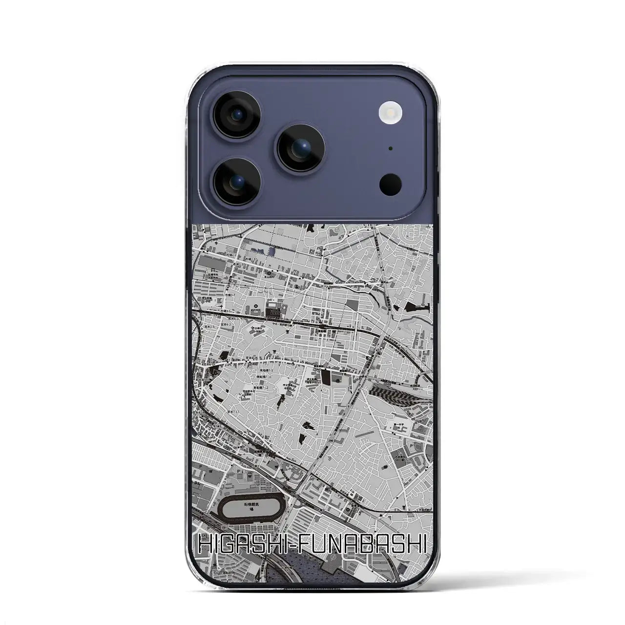 【東船橋(千葉県)】地図柄iPhoneケース(クリアタイプ)