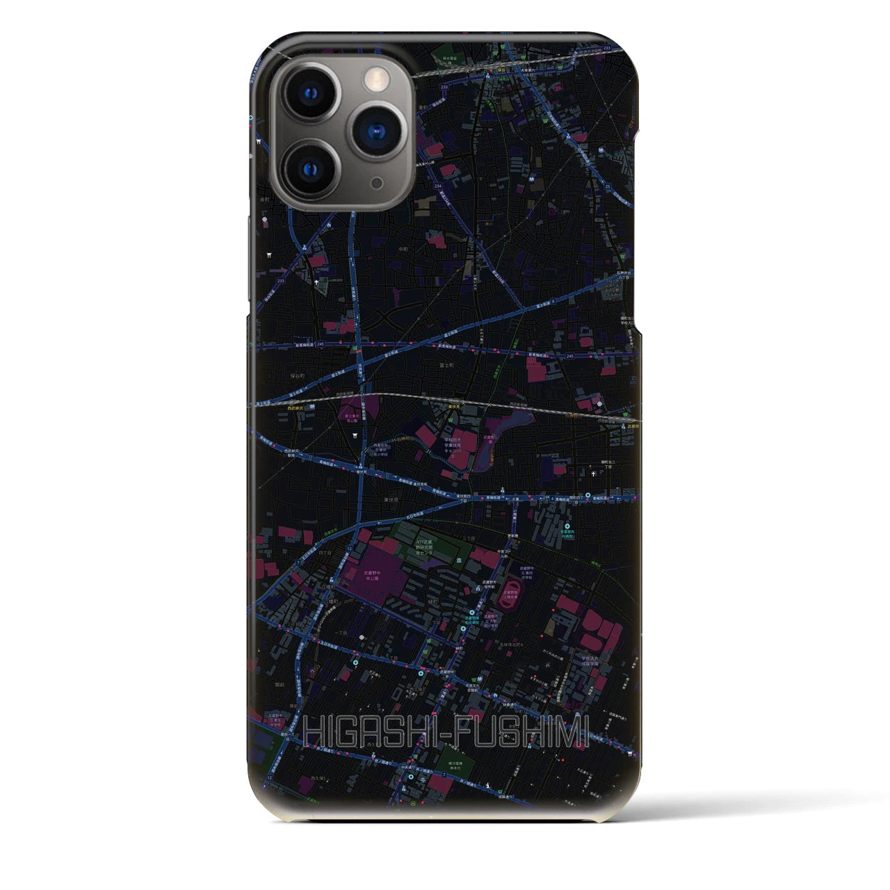 【東伏見(東京都)】地図柄iPhoneケース(バックカバータイプ)