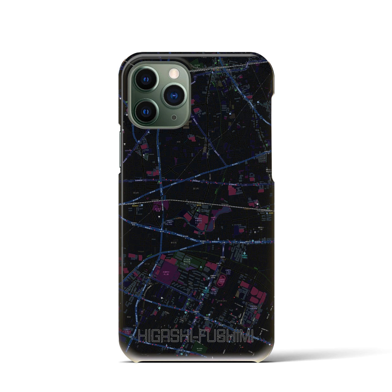 【東伏見(東京都)】地図柄iPhoneケース(バックカバータイプ)