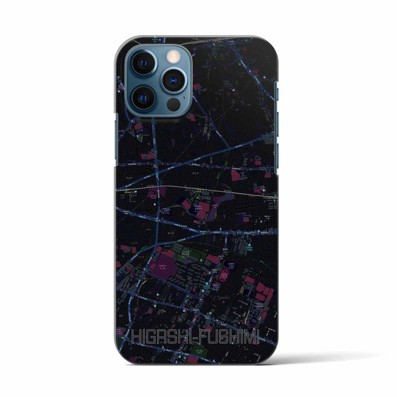 【東伏見(東京都)】地図柄iPhoneケース(バックカバータイプ)