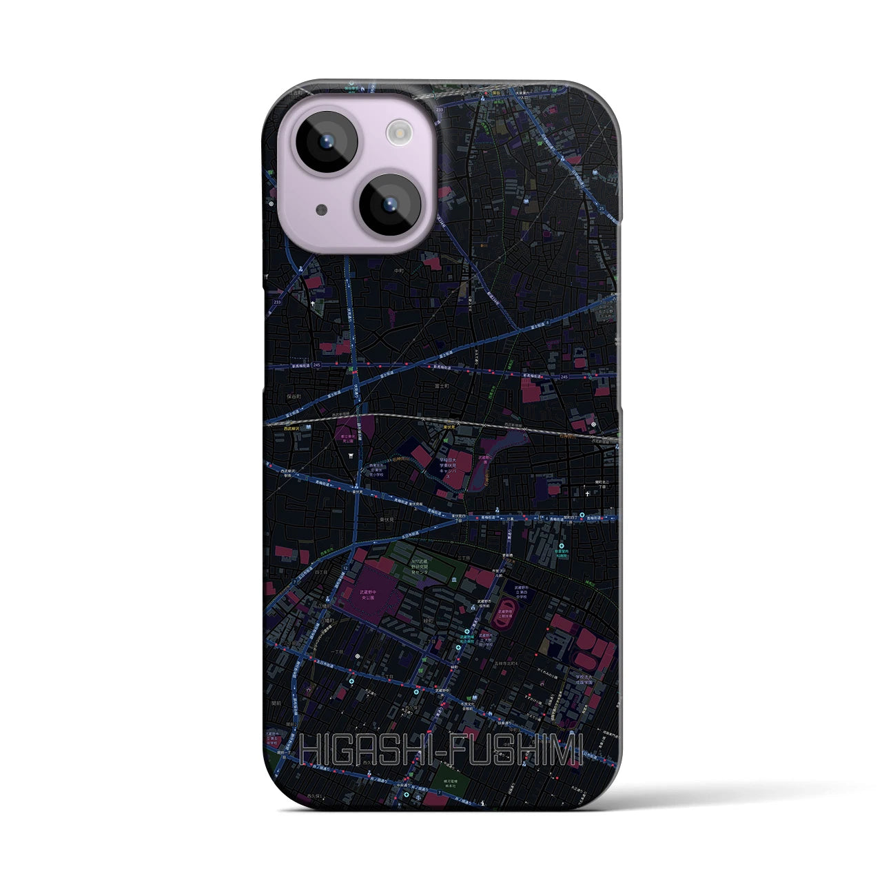 【東伏見(東京都)】地図柄iPhoneケース(バックカバータイプ)