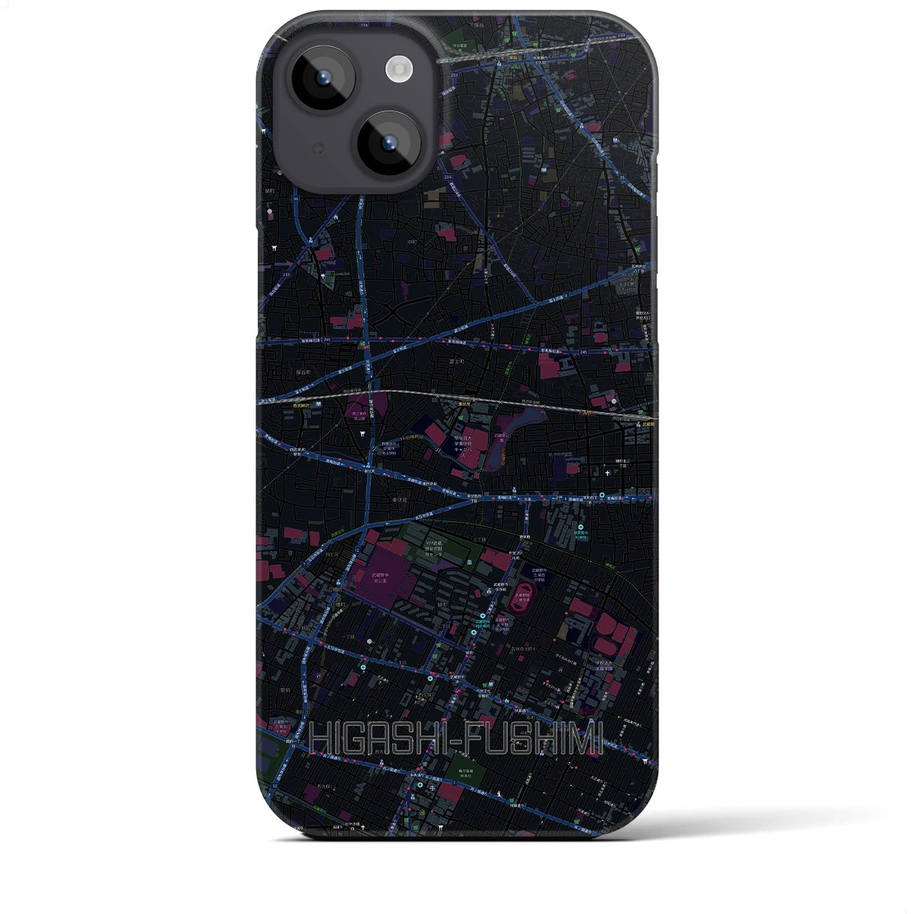 【東伏見(東京都)】地図柄iPhoneケース(バックカバータイプ)