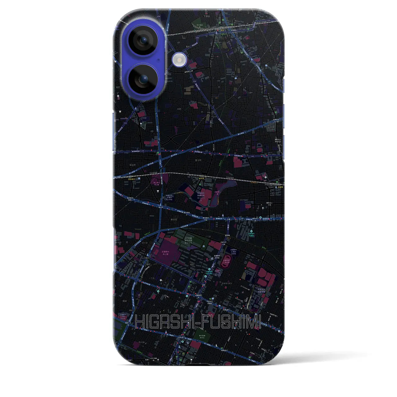 【東伏見(東京都)】地図柄iPhoneケース(バックカバータイプ)