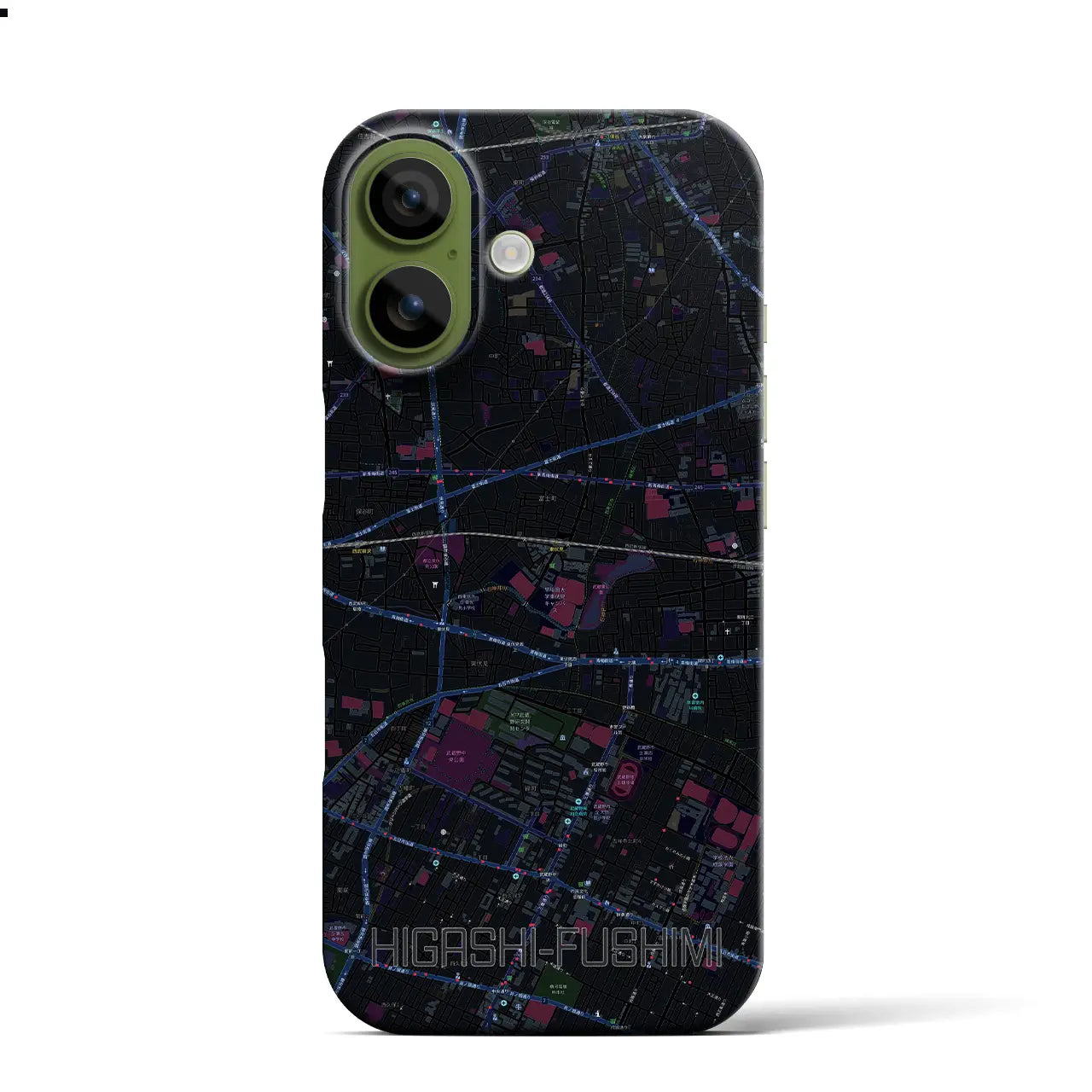 【東伏見(東京都)】地図柄iPhoneケース(バックカバータイプ)