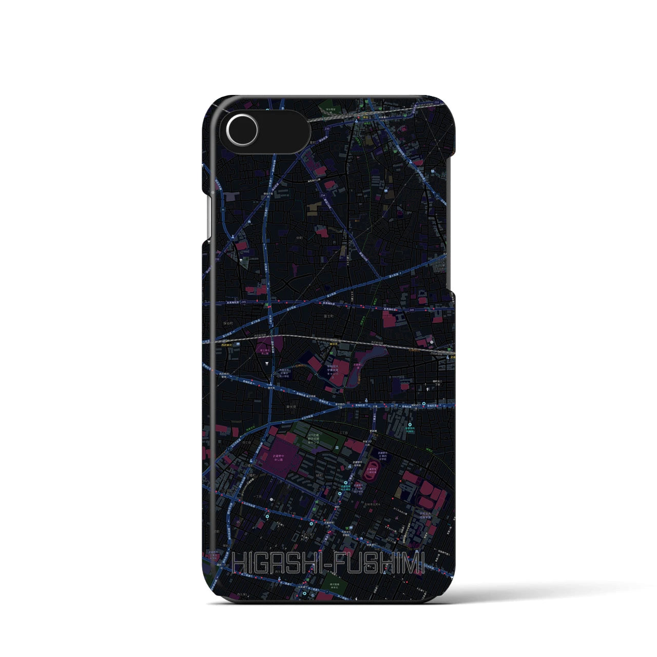 【東伏見(東京都)】地図柄iPhoneケース(バックカバータイプ)