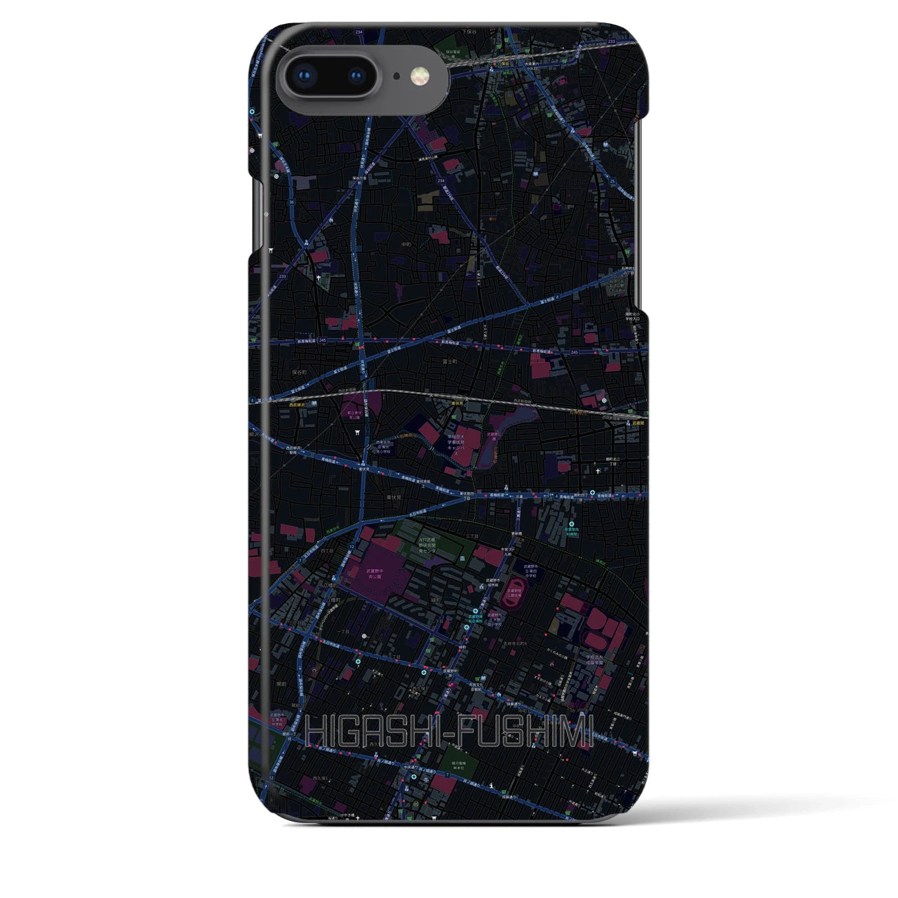 【東伏見(東京都)】地図柄iPhoneケース(バックカバータイプ)