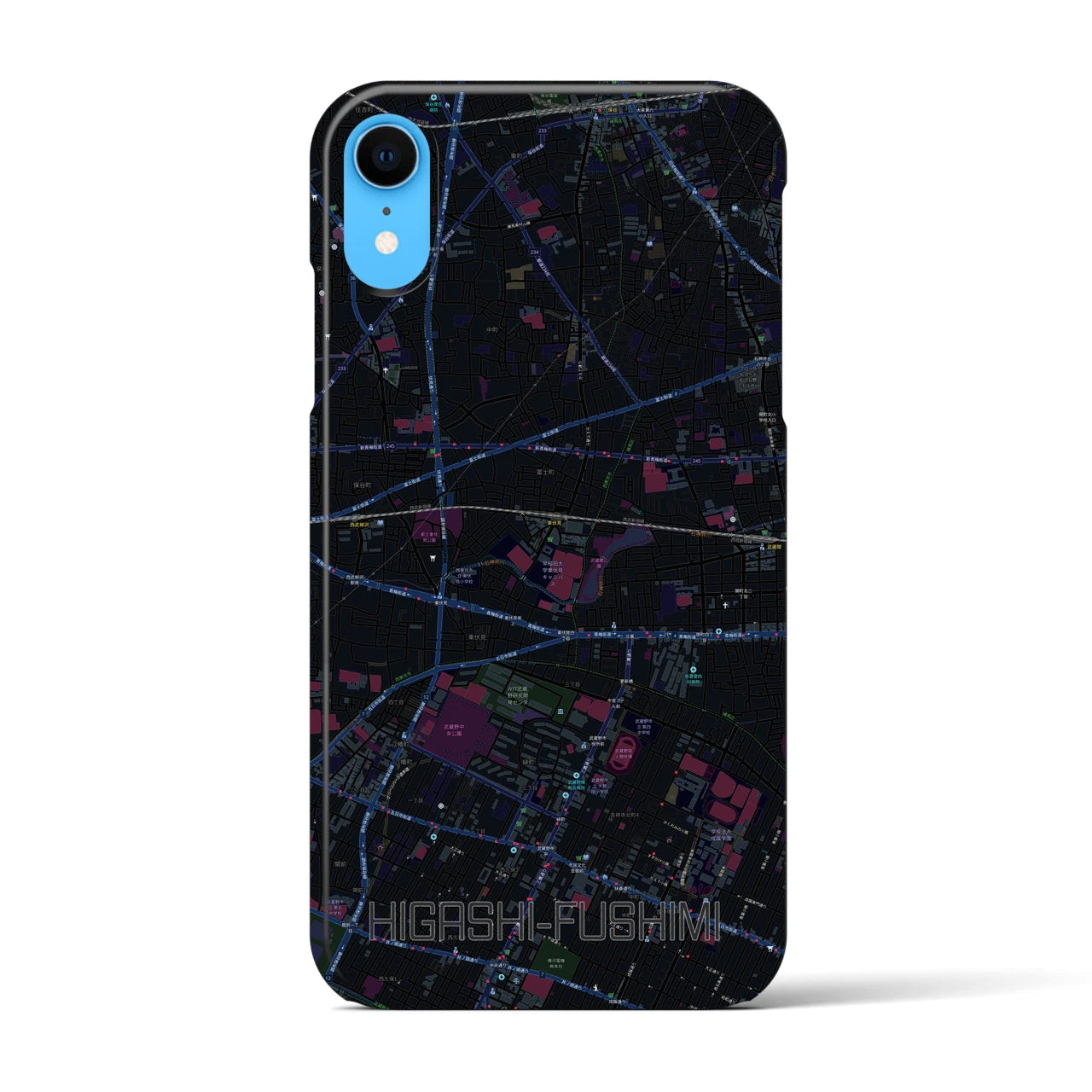 【東伏見(東京都)】地図柄iPhoneケース(バックカバータイプ)