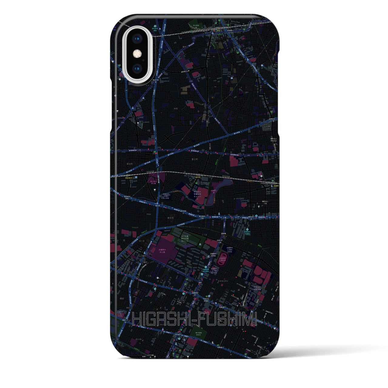 【東伏見(東京都)】地図柄iPhoneケース(バックカバータイプ)