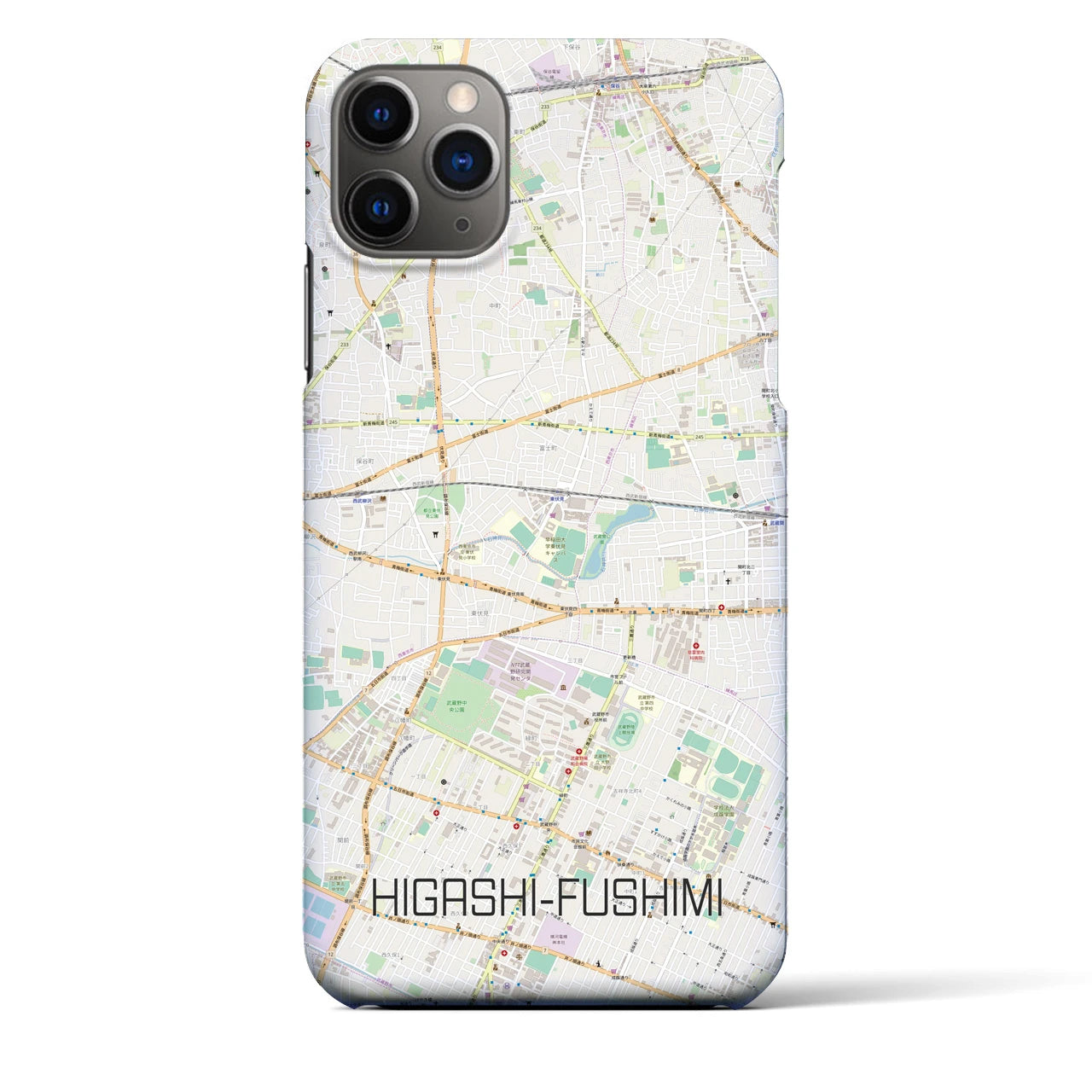 【東伏見(東京都)】地図柄iPhoneケース(バックカバータイプ)