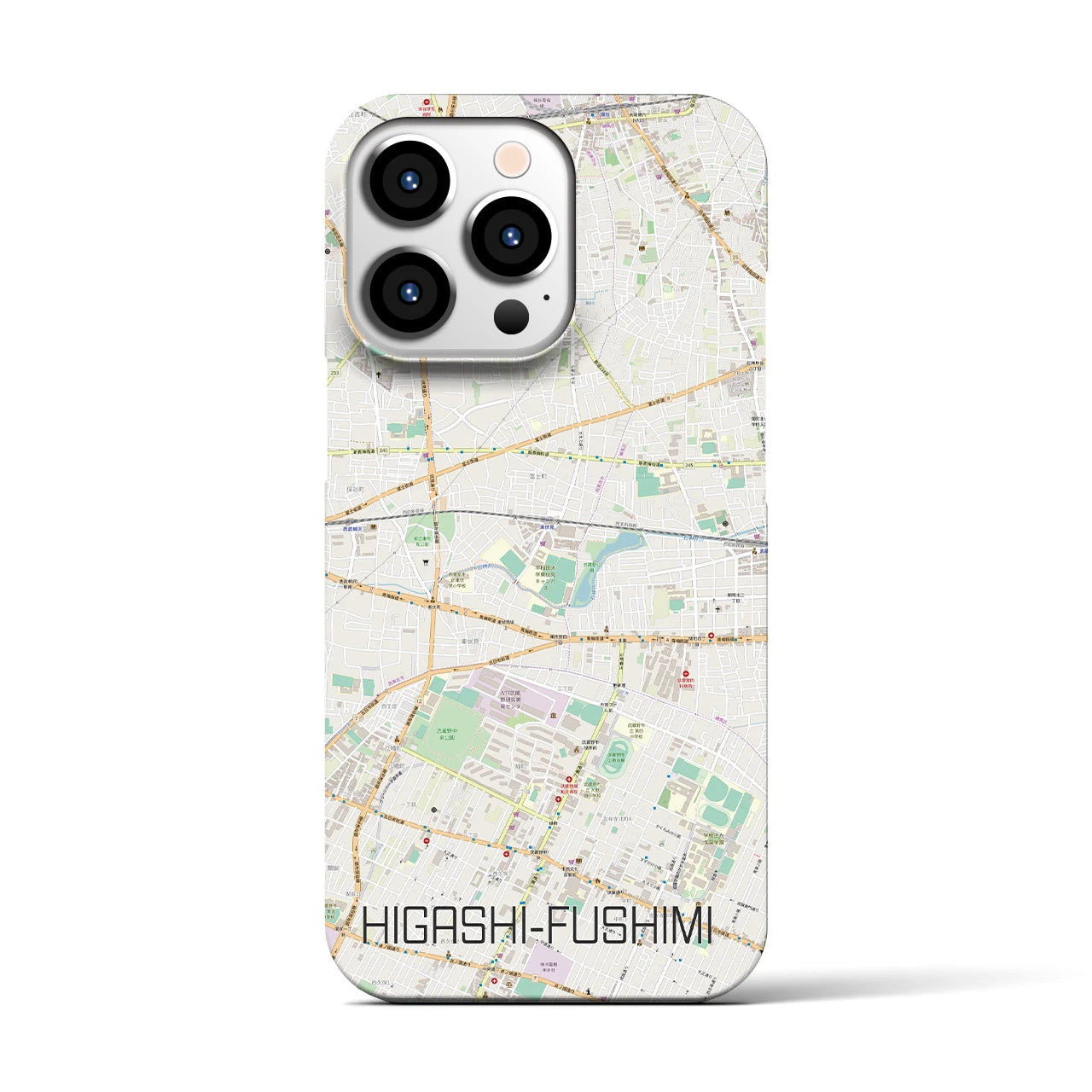 【東伏見(東京都)】地図柄iPhoneケース(バックカバータイプ)