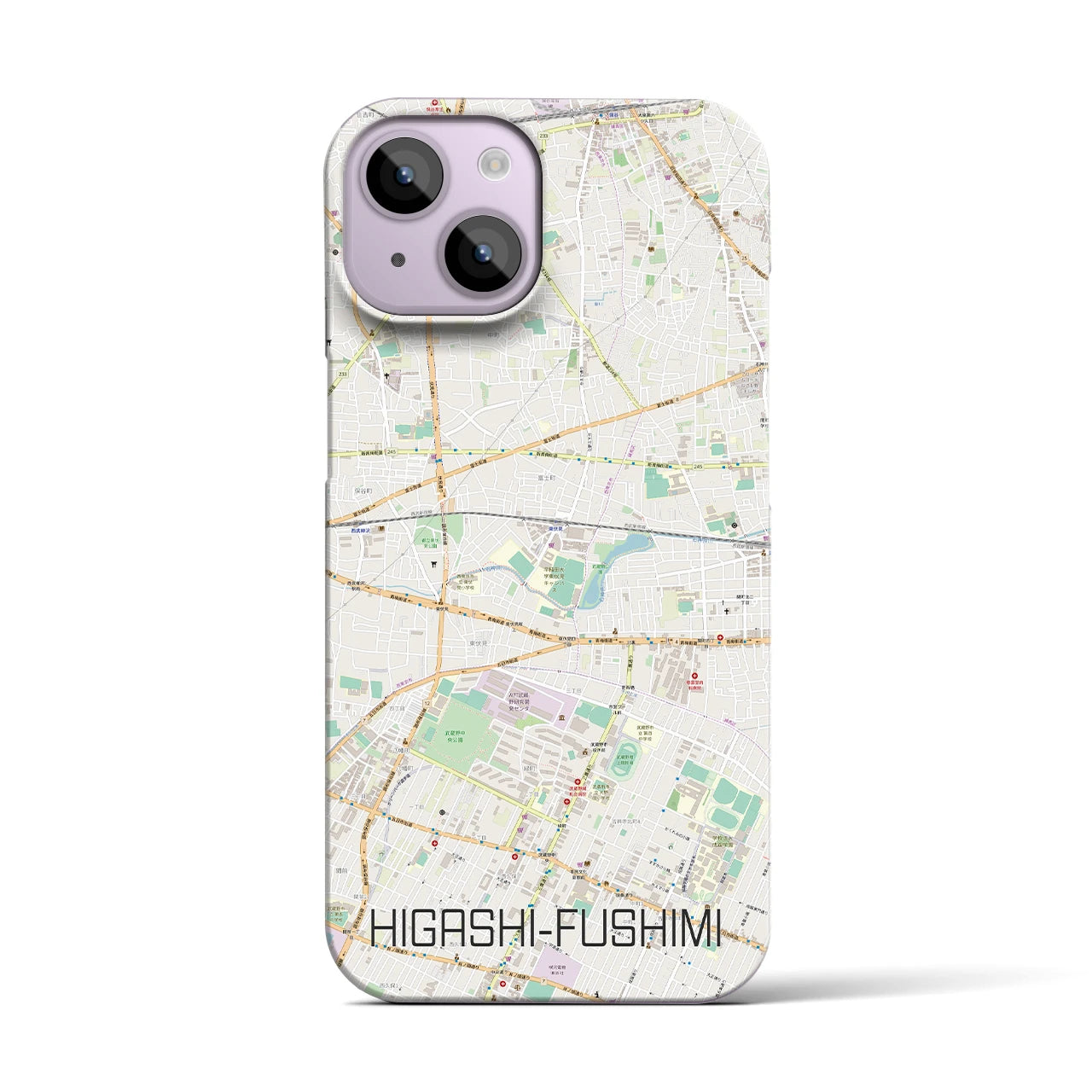 【東伏見(東京都)】地図柄iPhoneケース(バックカバータイプ)