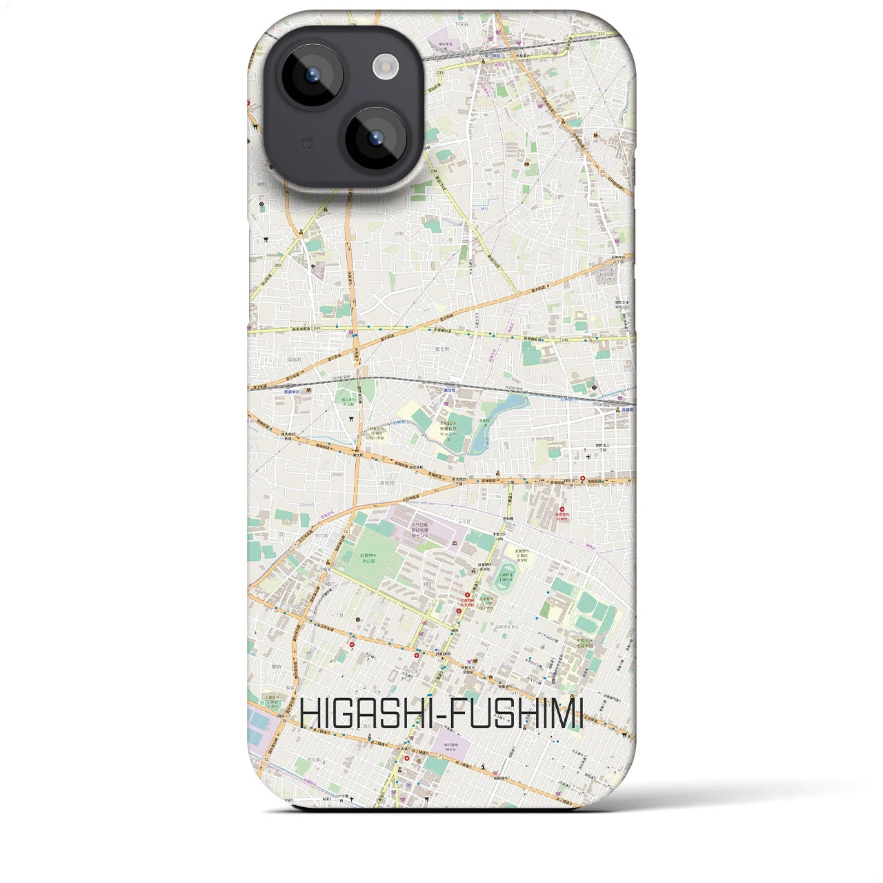 【東伏見(東京都)】地図柄iPhoneケース(バックカバータイプ)