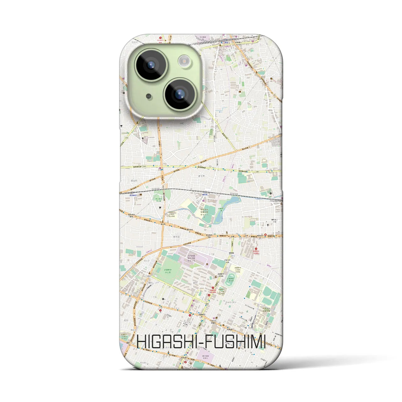 【東伏見(東京都)】地図柄iPhoneケース(バックカバータイプ)