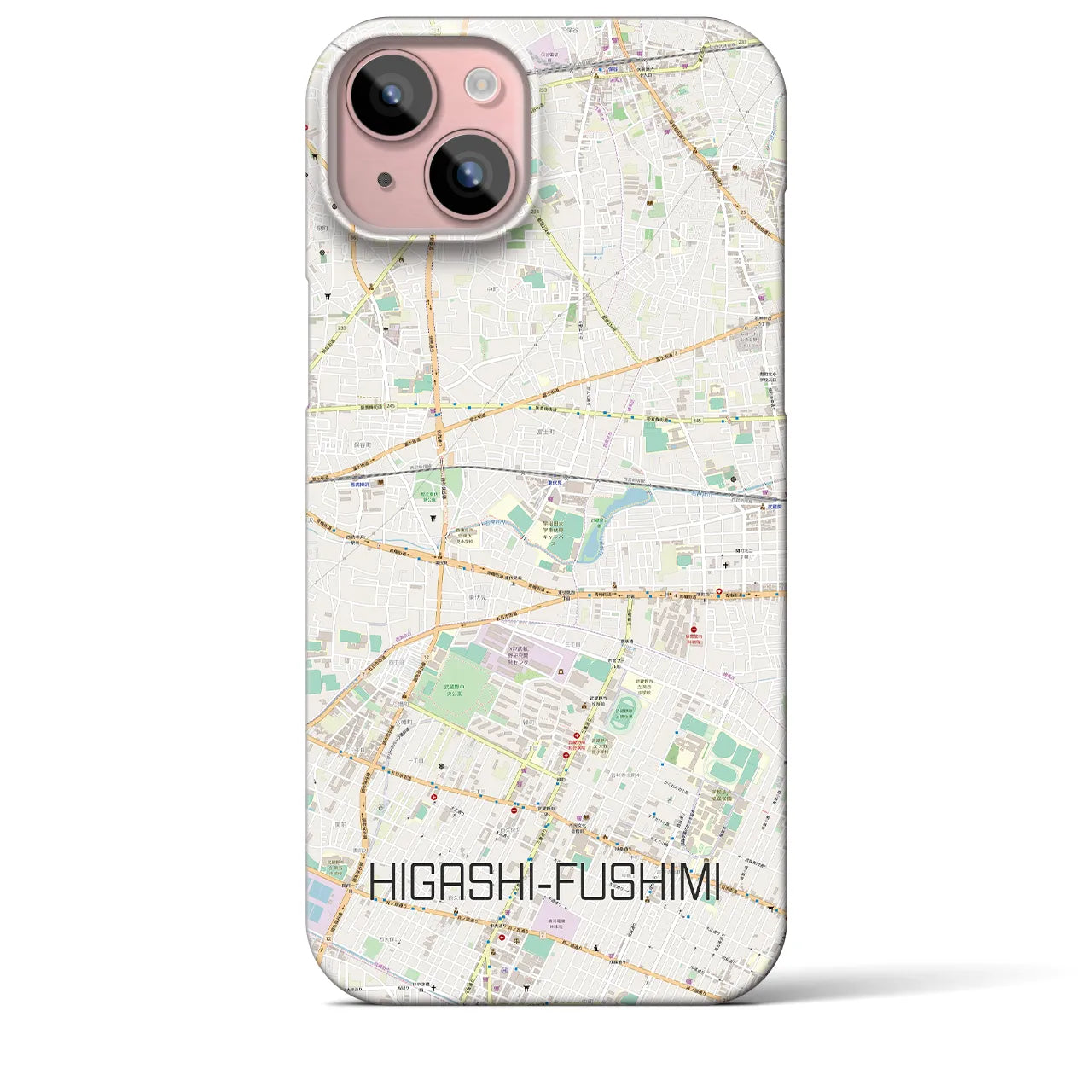 【東伏見(東京都)】地図柄iPhoneケース(バックカバータイプ)