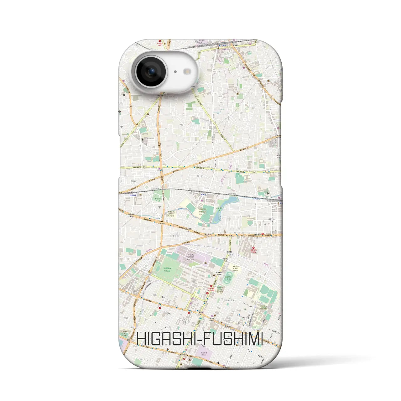 【東伏見(東京都)】地図柄iPhoneケース(バックカバータイプ)