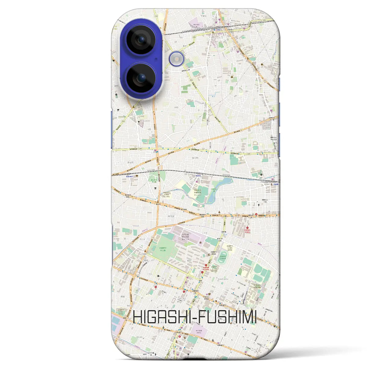 【東伏見(東京都)】地図柄iPhoneケース(バックカバータイプ)ナチュラル・iPhone 16 Pro Max 用