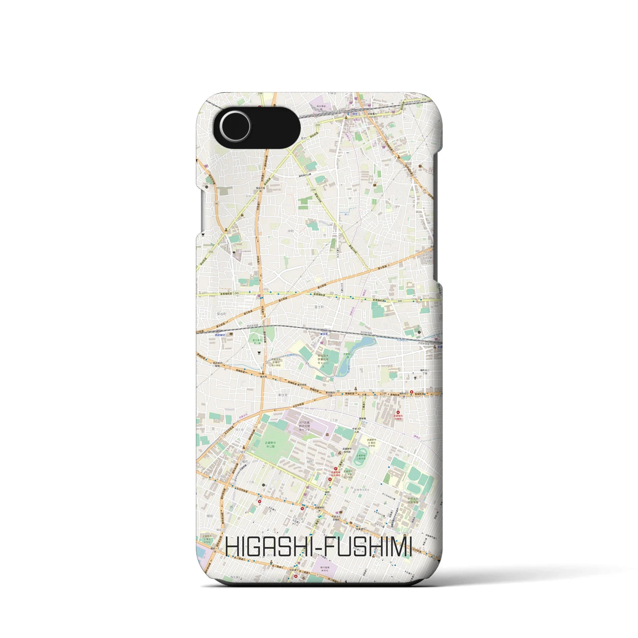【東伏見(東京都)】地図柄iPhoneケース(バックカバータイプ)