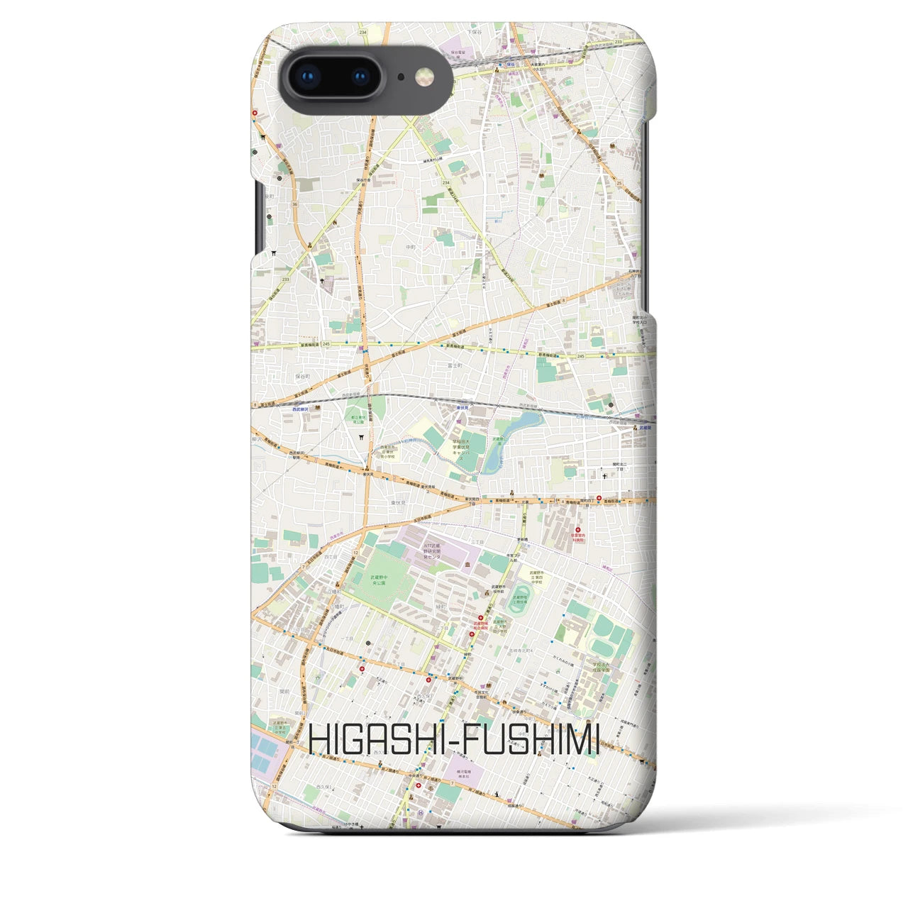 【東伏見(東京都)】地図柄iPhoneケース(バックカバータイプ)