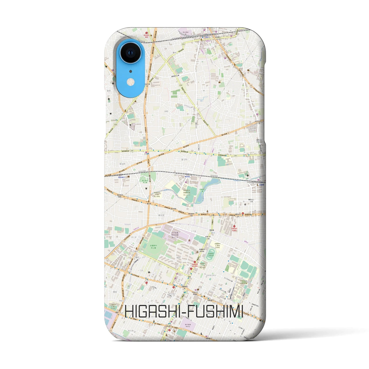 【東伏見(東京都)】地図柄iPhoneケース(バックカバータイプ)