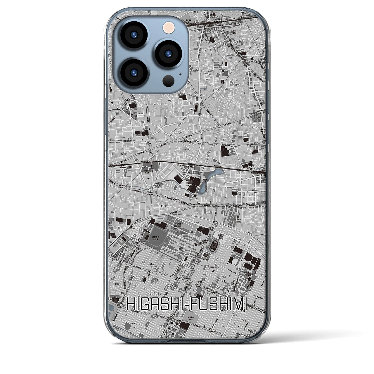 【東伏見(東京都)】地図柄iPhoneケース(クリアタイプ)