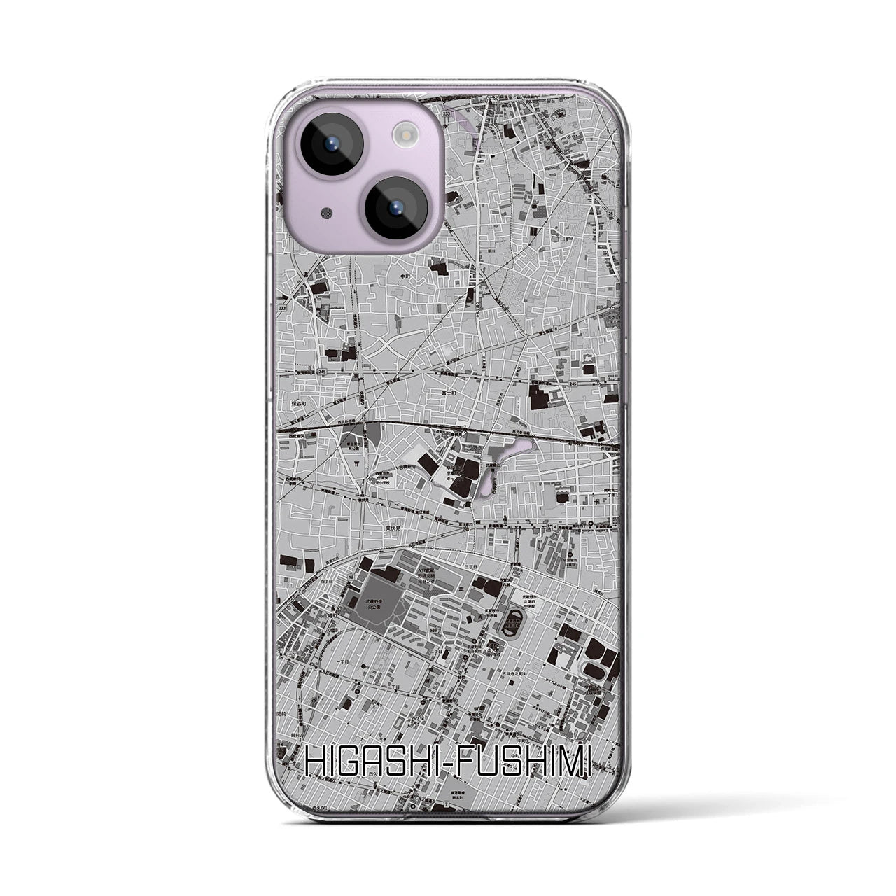 【東伏見(東京都)】地図柄iPhoneケース(クリアタイプ)