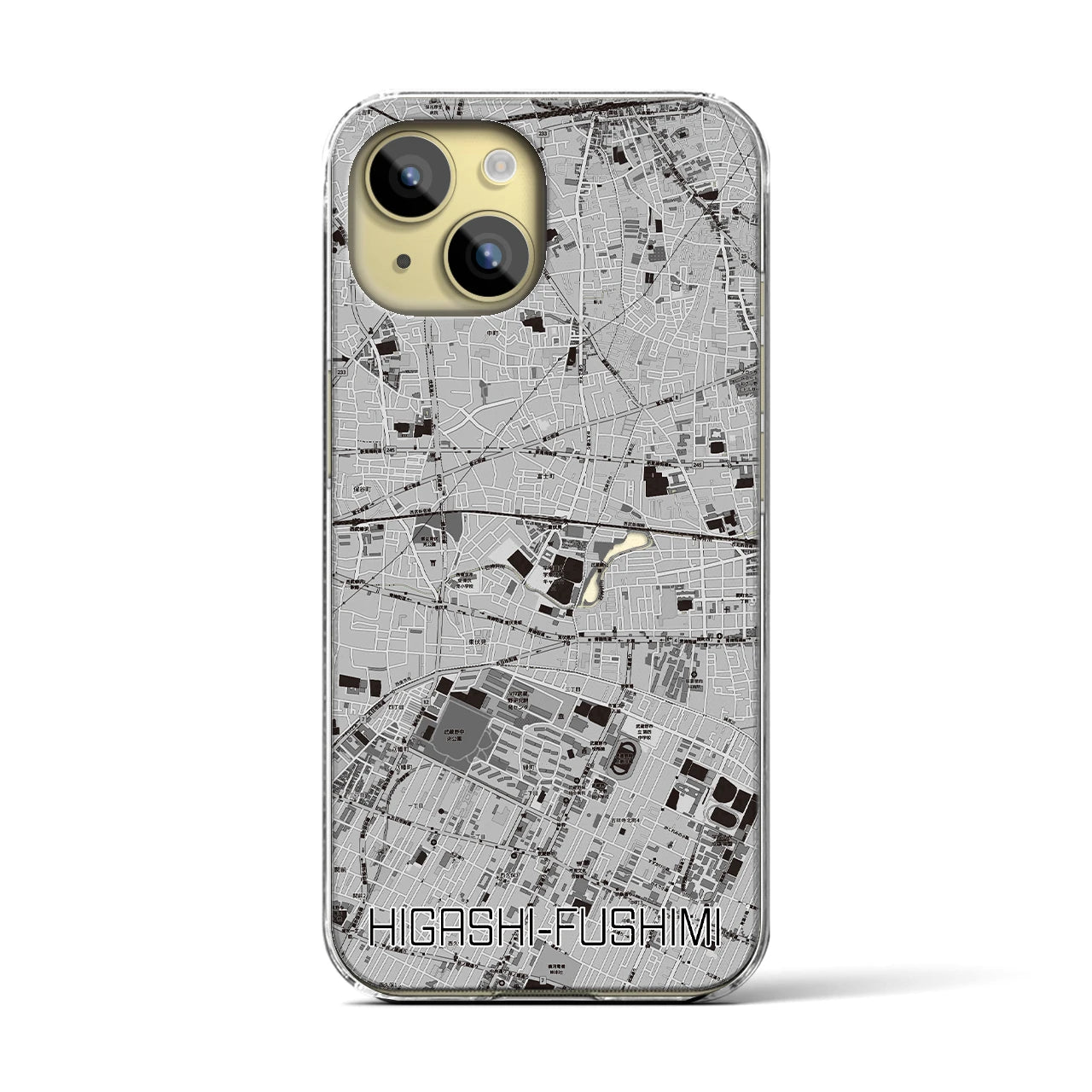 【東伏見(東京都)】地図柄iPhoneケース(クリアタイプ)
