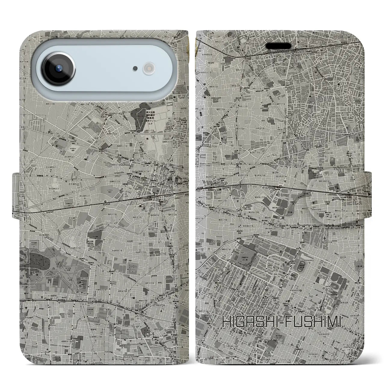 【東伏見(東京都)】地図柄iPhoneケース(手帳タイプ)