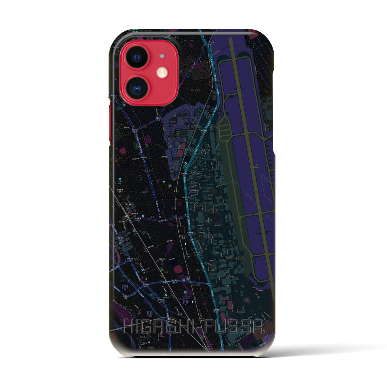 【東福生(東京都)】地図柄iPhoneケース(バックカバータイプ)