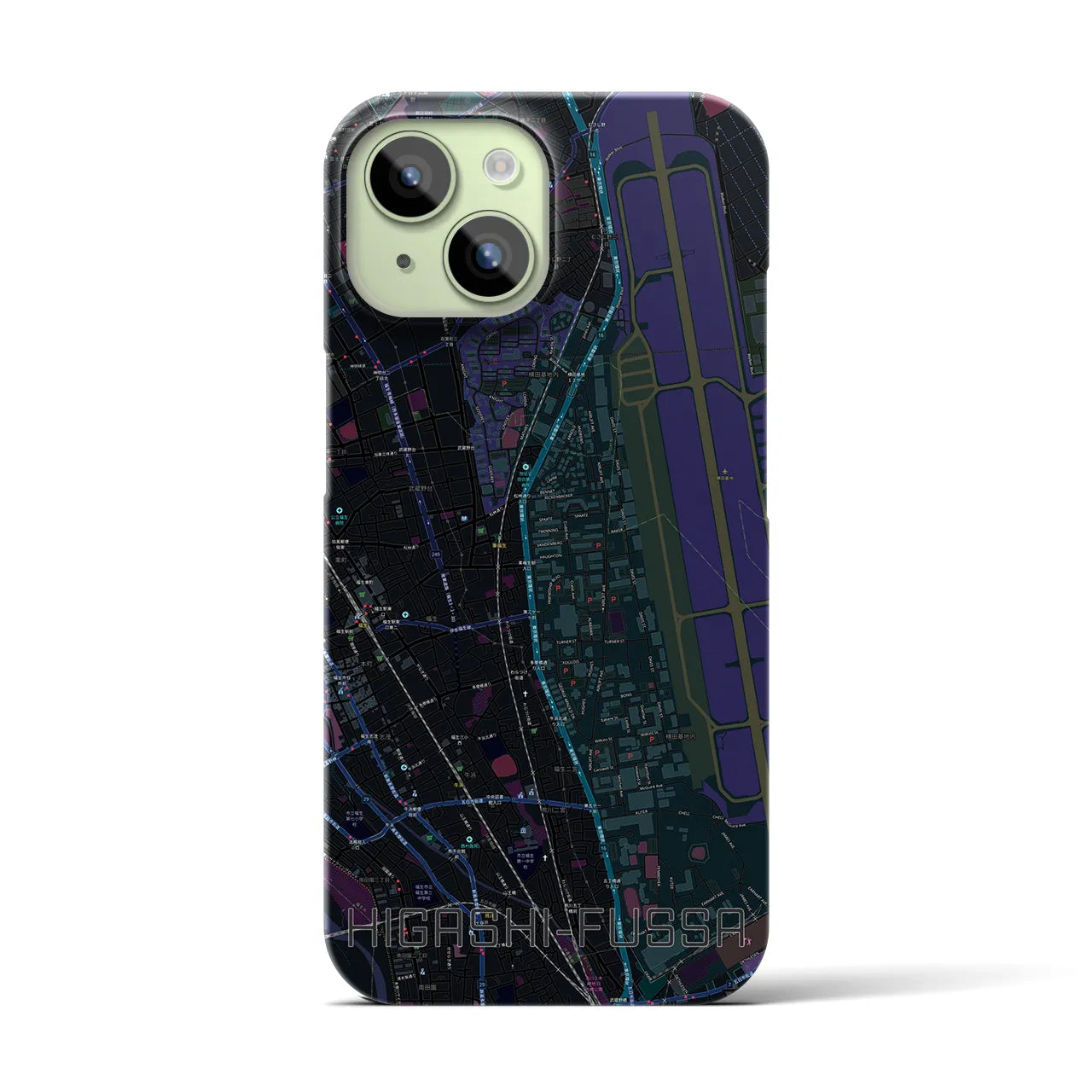 【東福生(東京都)】地図柄iPhoneケース(バックカバータイプ)