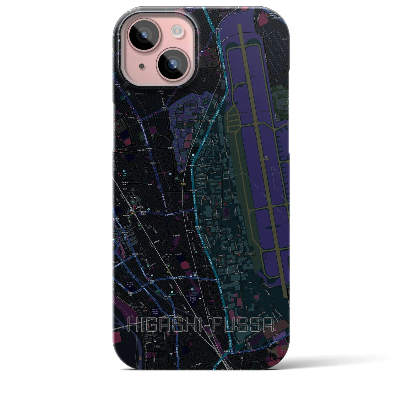 【東福生(東京都)】地図柄iPhoneケース(バックカバータイプ)